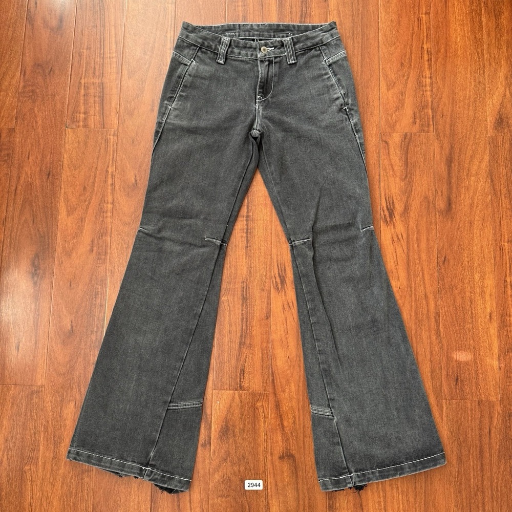 John Galt Buckle Faded Back Flare Denim Jeans Sz S 29x30 Adjustable Plz See